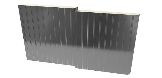 PermaCore PHF insulated metal panel with Shadowline profile, smooth, stainless steel finish