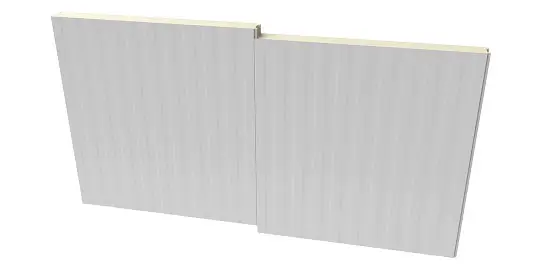 PermaCore PCS insulated metal panel with Light Mesa profile, smooth, painted polar white finish