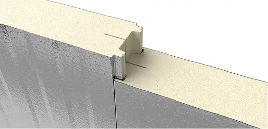 Close-up of PermaCore PCS insulated metal panel with Light Mesa profile, stucco embossed, stainless steel finish