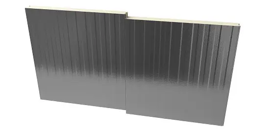 PermaCore PCS insulated metal panel with Light Mesa profile, stucco embossed, stainless steel finish