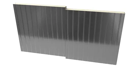 PermaCore PCS insulated metal panel with Shadowline profile, smooth, stainless steel finish