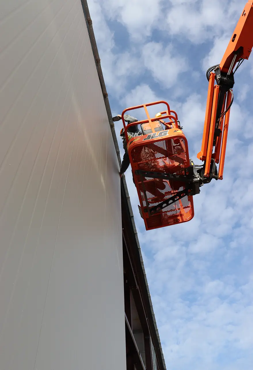 PermaTherm construction site with panel installation