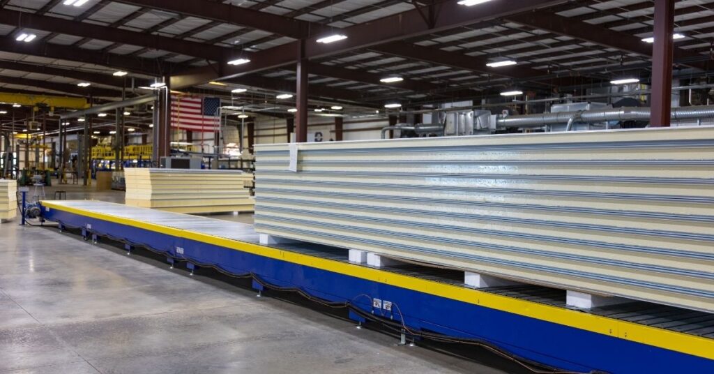 Insulated metal panels ready for installation 